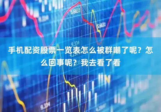手机配资股票一览表怎么被群嘲了呢？怎么回事呢？我去看了看